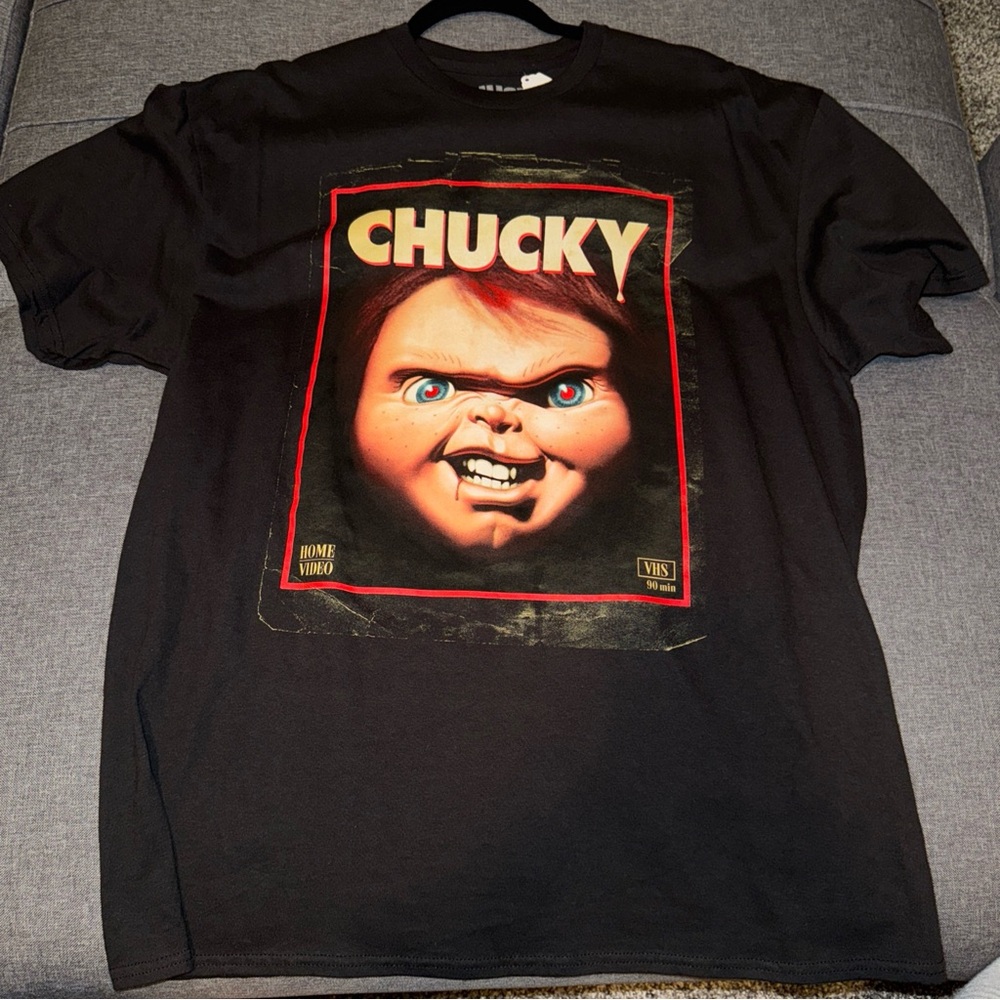 NWT Chucky Child’s Play VHS T-Shirt Horror Halloween Size Large/XL Black